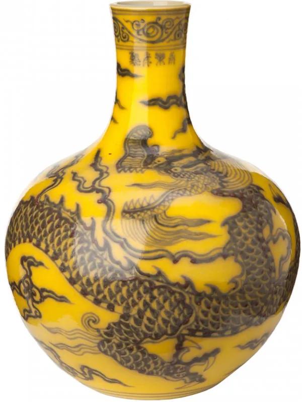 Vaza galbena din portelan 44 cm Yellow Dragon Pols Potten