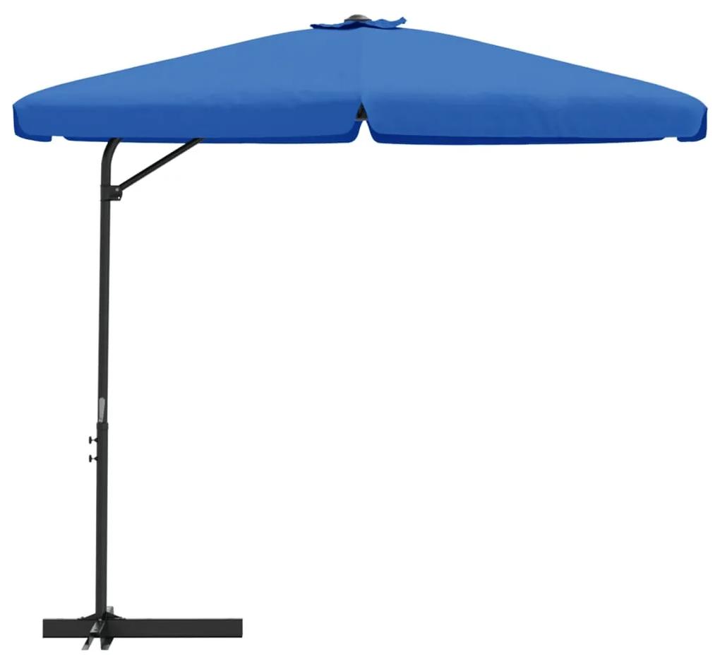 Umbrela soare de exterior stalp din otel albastru azur 300 cm Albastru