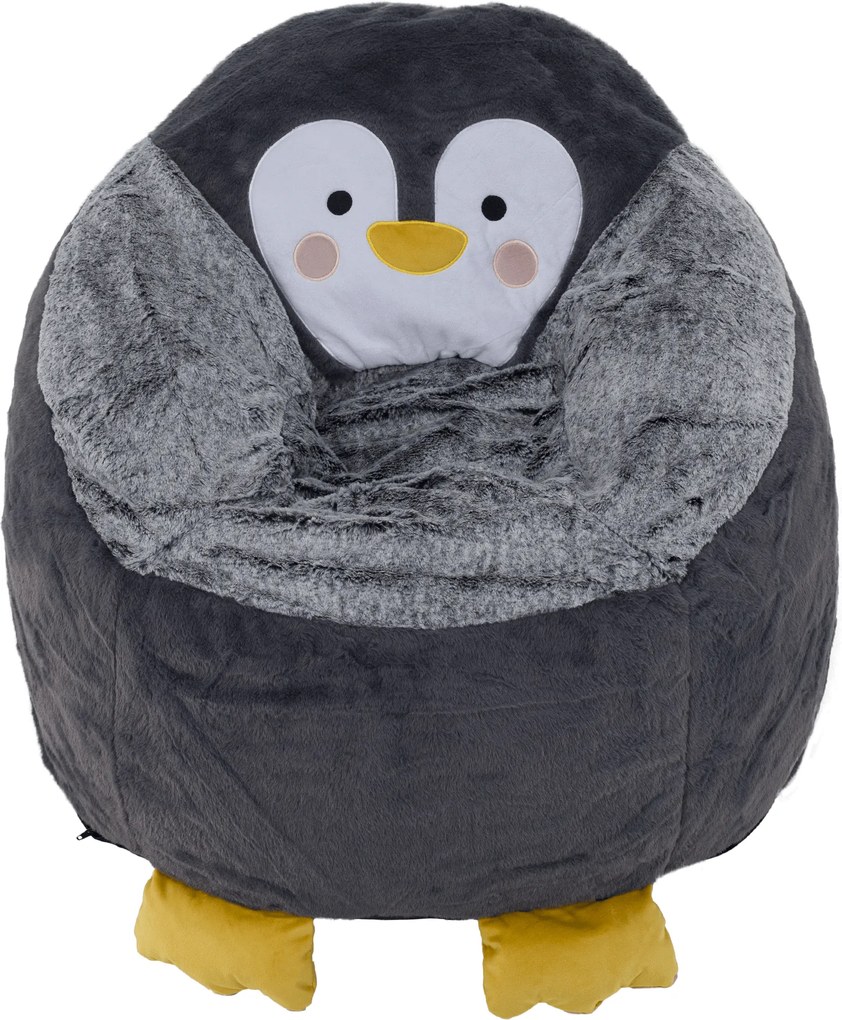 Fotoliu tip sac pinguin, gri, PINGO