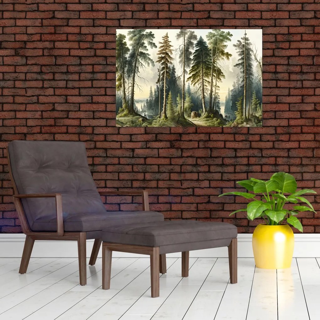 Tablou - Peisaj de epocă de păduri (90x60 cm)