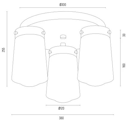 Lustră aplicată PASADENA 3xE27/15W/230V aurie/albă Argon 6165