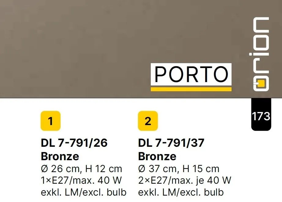 Plafoniera stil clasic PORTO D-26cm bronz