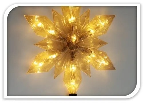 Decorațiune cu LED Fulg transparent, 25 LED, 6,6 x 24 x 3,5 cm,