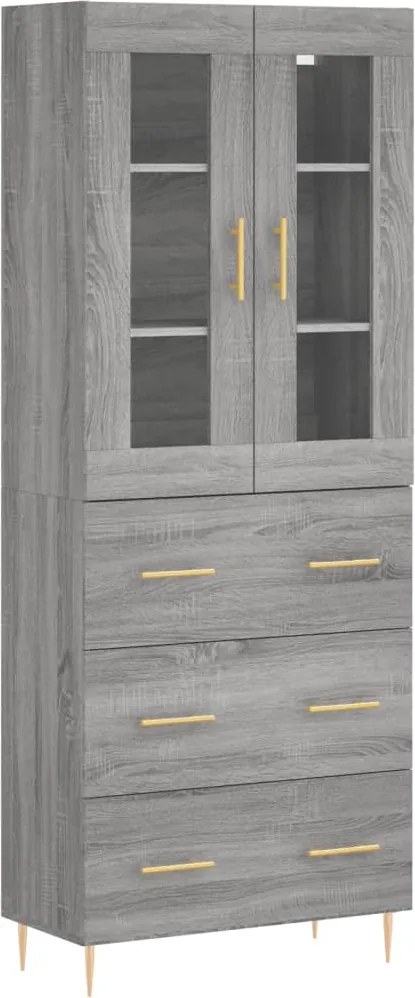 vidaXL Dulap înalt, gri sonoma, 69,5x34x180 cm, lemn compozit