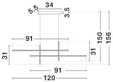 Lustra suspendata LED design modern ANTAMA alb