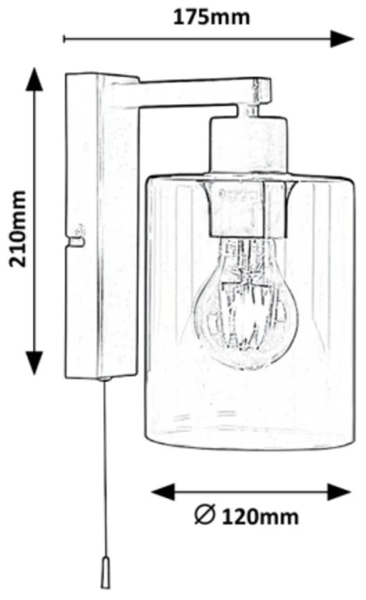 Aplica de perete design industrial Miroslaw 5077 RX