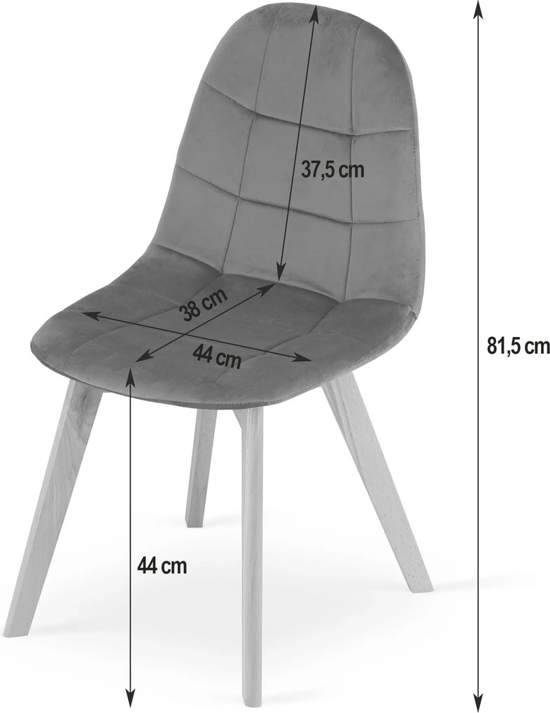 Reducere Scaun de dining din catifea gri inchis BORA II. calitate secundara