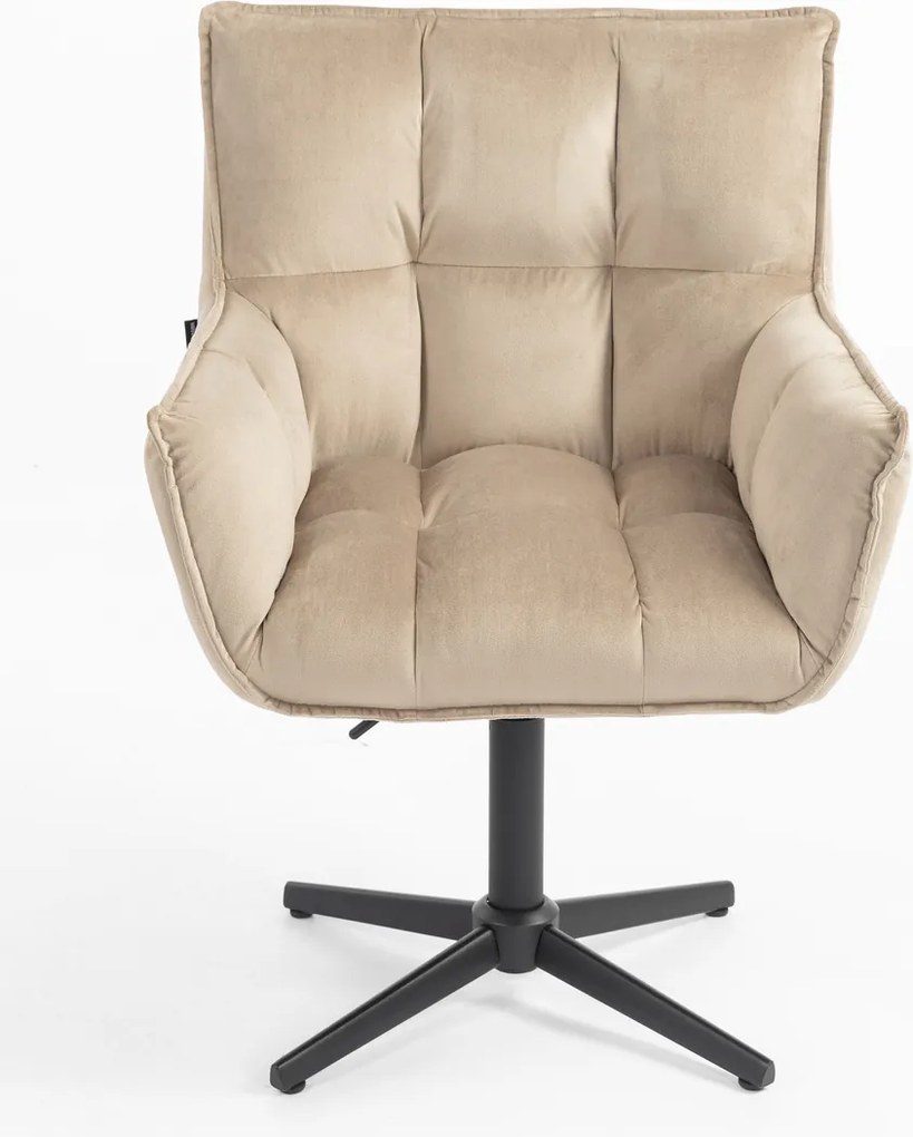 HR560CROSS Scaun Catifea Latte cu Bază Neagră