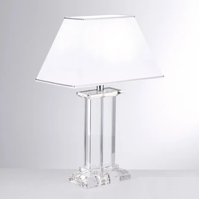 Veioza, lampa de masa design LUX VERONIQUE, crom/ abajur alb