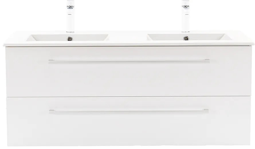 Dulap inferior Vario Clam 120 cu lavoar alb-alb