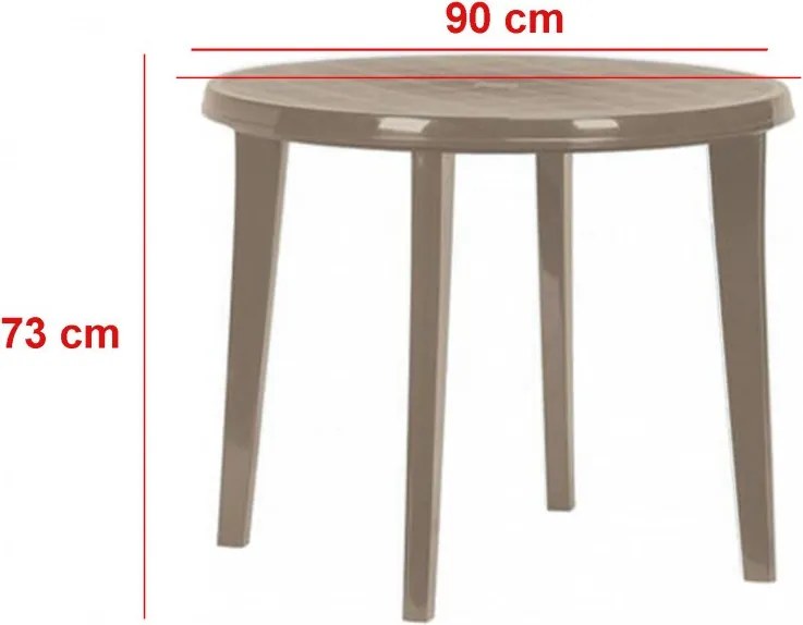 Masă de grădină din plastic Lisa, culoare cappuccino