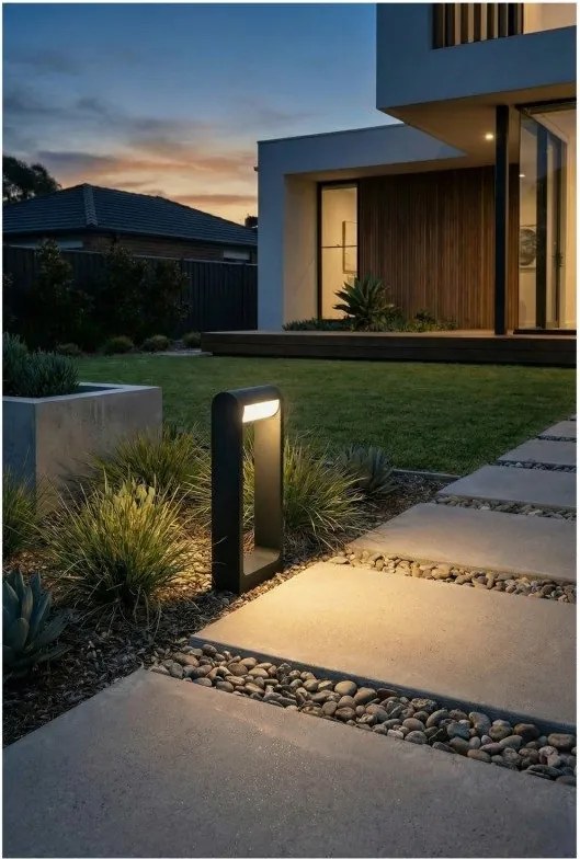 Stalp exterior LED modern IP65 FRAME 30 3000K gri inchis