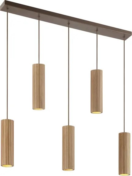 Brilliant - Lustra suspendată pe cablu LAKEWOOD 5xGU10/10W/230V maro