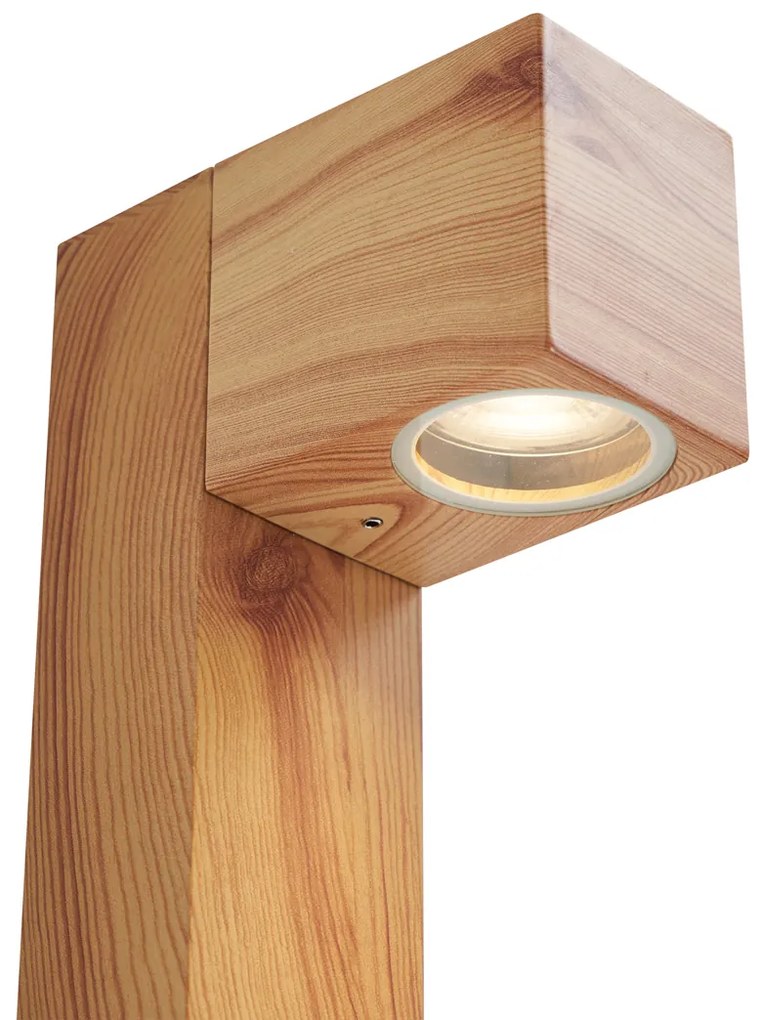 Lampă modernă de exterior din aluminiu cu imprimeu de lemn 65cm IP44 - Baleno