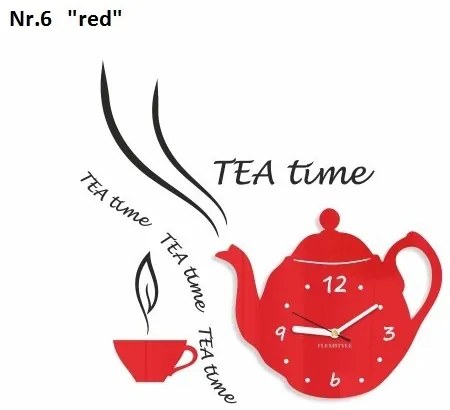 Ceas decorativ de bucătărie Tea Time Gri