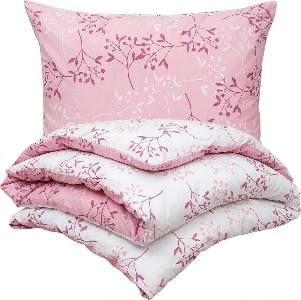 Lenjerie de pat din bumbac 4Home Harmony roz, 140 x 200 cm, 70 x 90 cm
