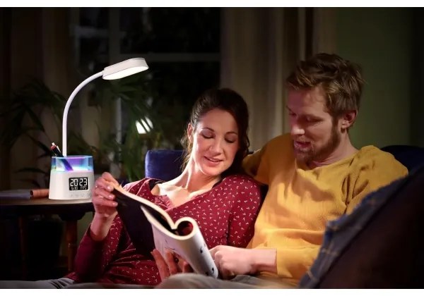 Lampă LED RGBW de masă cu suport de creioane Immax 08980L FALCON LED/10W/5V