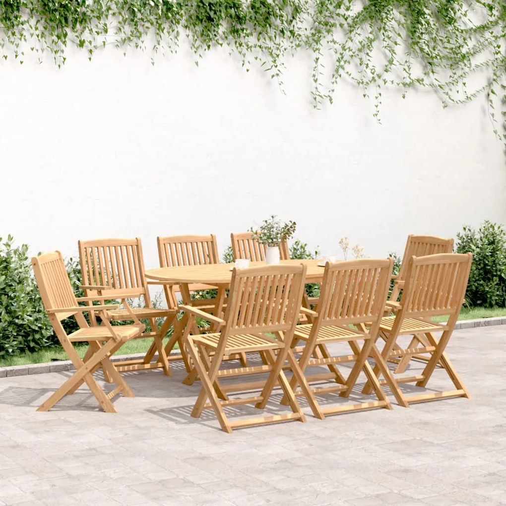 3214239 vidaXL Set mobilier de grădină, 9 piese, lemn masiv de acacia