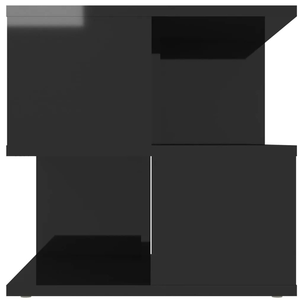 Masa laterala, negru extralucios, 40x40x40 cm, PAL 1, negru foarte lucios