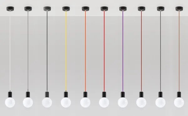 Lustră pe cablu EDISON 1xE27/60W/230V roșie-neagră