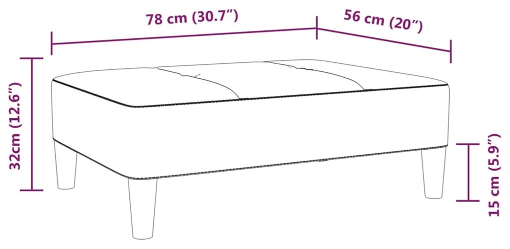 Taburet, crem, 78x56x32 cm, piele ecologica Crem