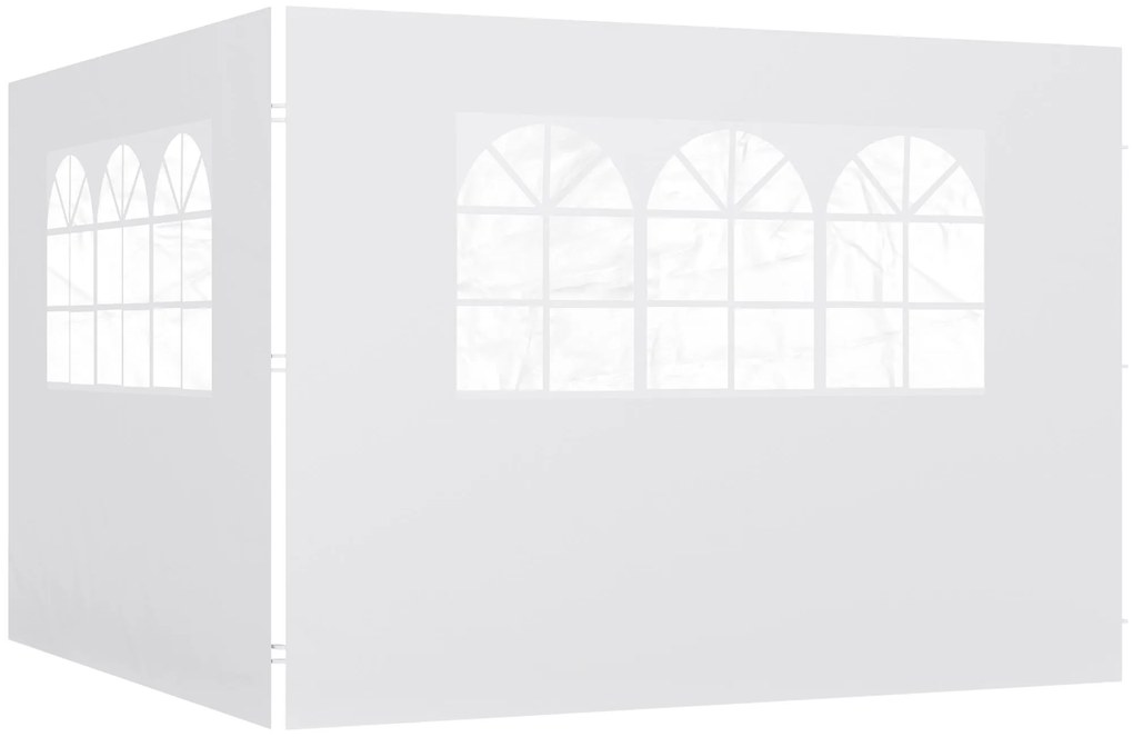 Outsunny Panouri Laterale pentru Corturi Pop-Up, Set de 2, 3x2m, Protecție UV, Rezistent la Apă, Alb | Aosom Romania