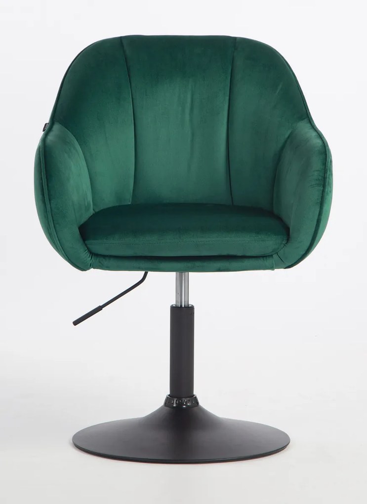 HR2055N Scaun Verde din Catifea cu Bază Neagră