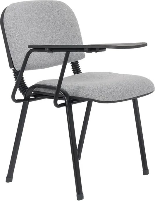 Scaun conferință gri HRC 606 cu măsuță rabatabilă și cadru metalic