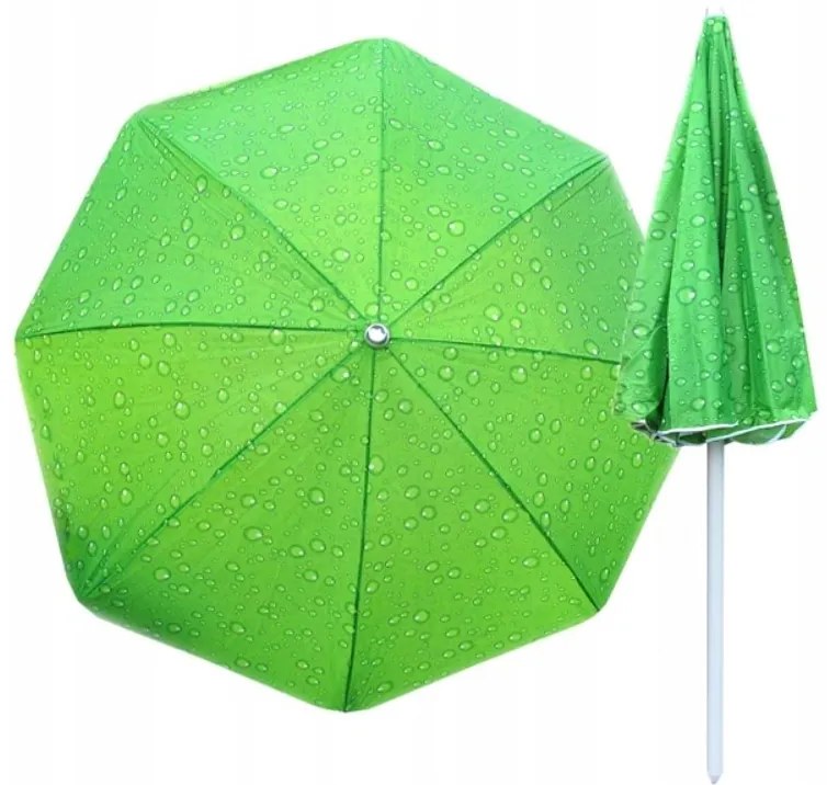 Set umbrela de plaja verde ALVO 220cm + suport ZEPHY