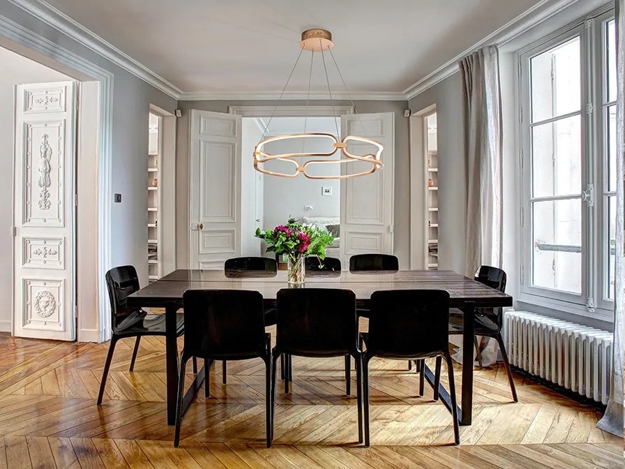 Lustra LED design ultra-modern 60cm Colette auriu roze