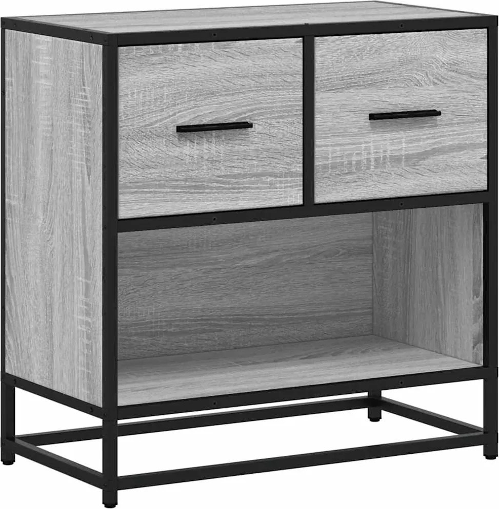 vidaXL Noptiera gri Sonoma 60x31x60 cm lemn prelucrat si metal