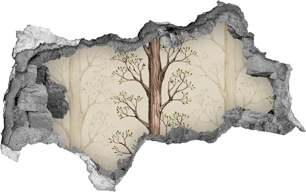 Autocolant gaură 3D Copaci
