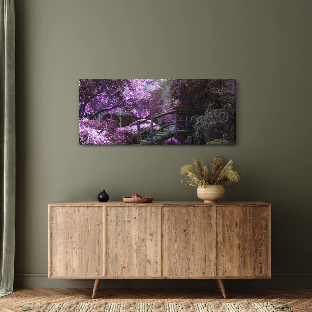 Tablou - copaci violeți (120x50 cm)