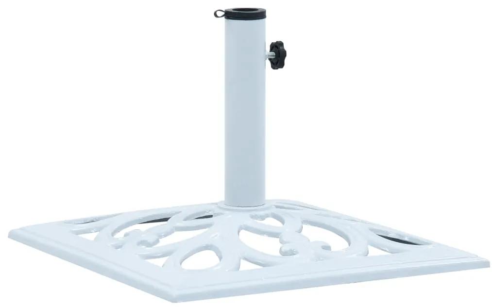 vidaXL Suport de umbrelă, alb, 12 kg, fontă, 49 cm