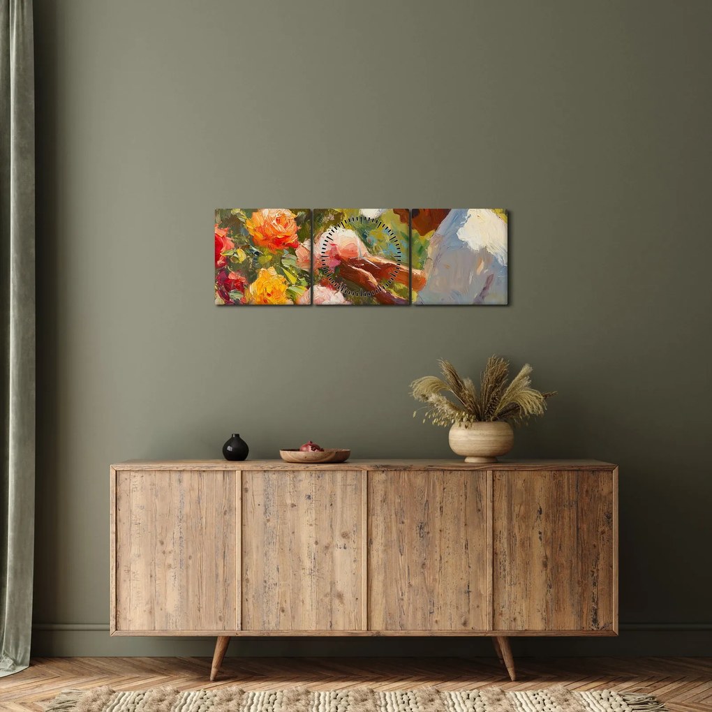 Tablou - Grădinar (cu ceas) (90x30 cm)