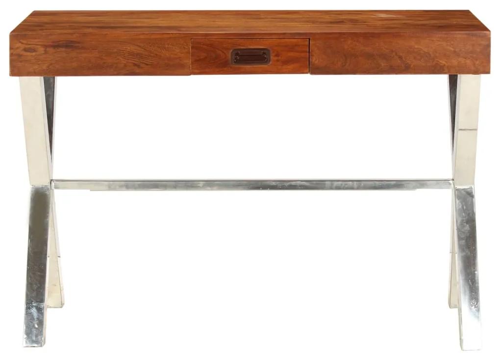 245652 vidaXL Birou, lemn masiv de acacia cu finisaj tip miere, 110x50x76 cm