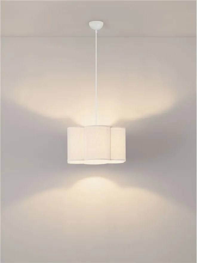 Lustra suspendata cu abajur textil bej BLOOSY