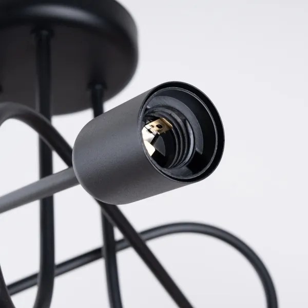 Lustră pe tijă Sollux SL.1434 LOOP 3xE27/15W/230V negru