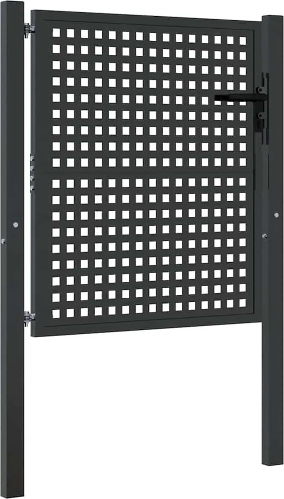 vidaXL Poartă de grădină antracit 100x100 cm oțel