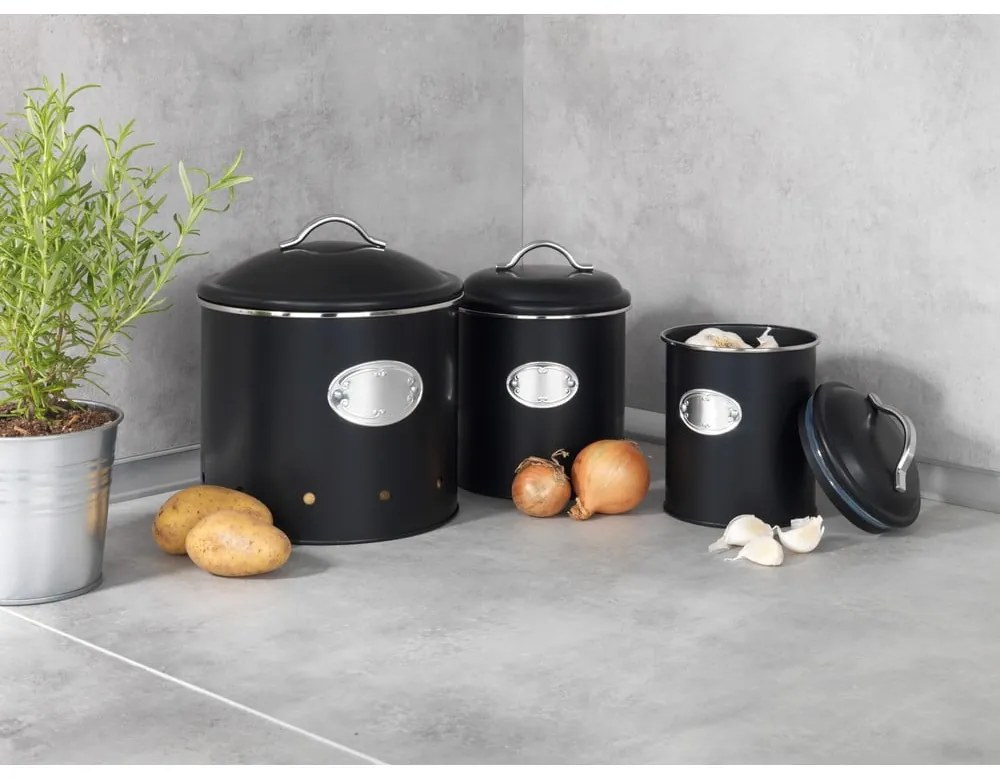 Cutie pentru depozitare cu închidere etanșă Wenko Nero, negru, 1,6 l