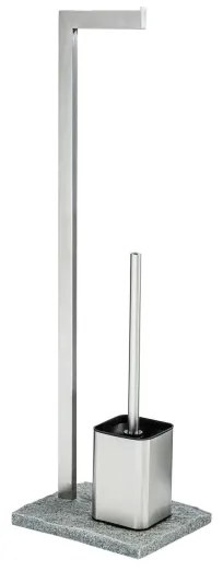 WENKO 20604100 - Perie WC GRANIT, 23x73,5 cm, inox/satinat/gri