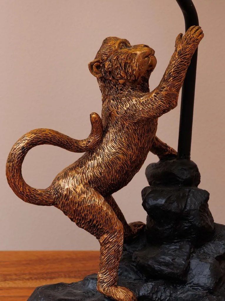 Lampa de masa, cu abajur din bumbac, Monkey