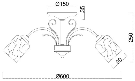 Lustră aplicată Brilagi MEGAPOLIS 5xE14/60W/230V auriu
