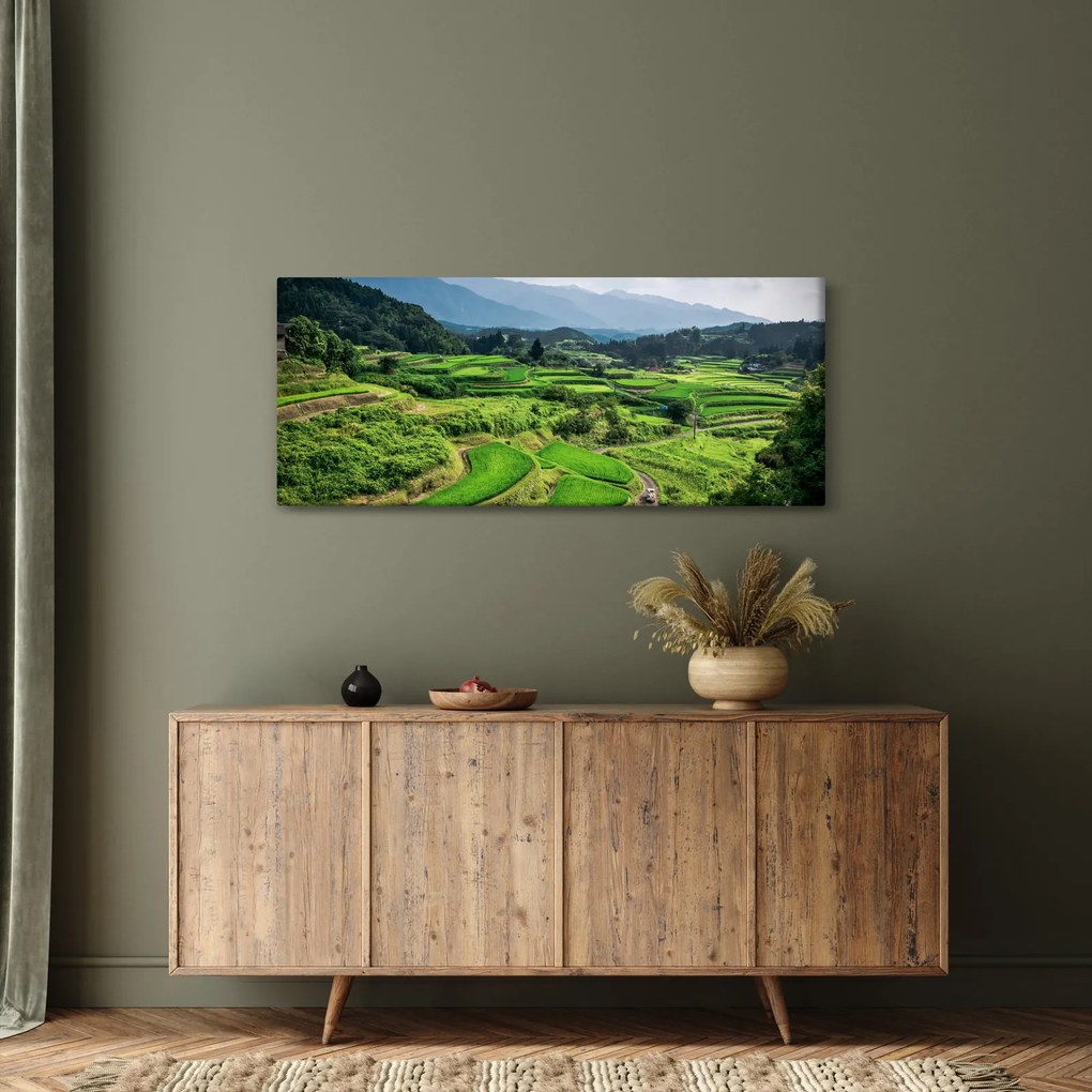 Tablou cu câmp de orez (120x50 cm)