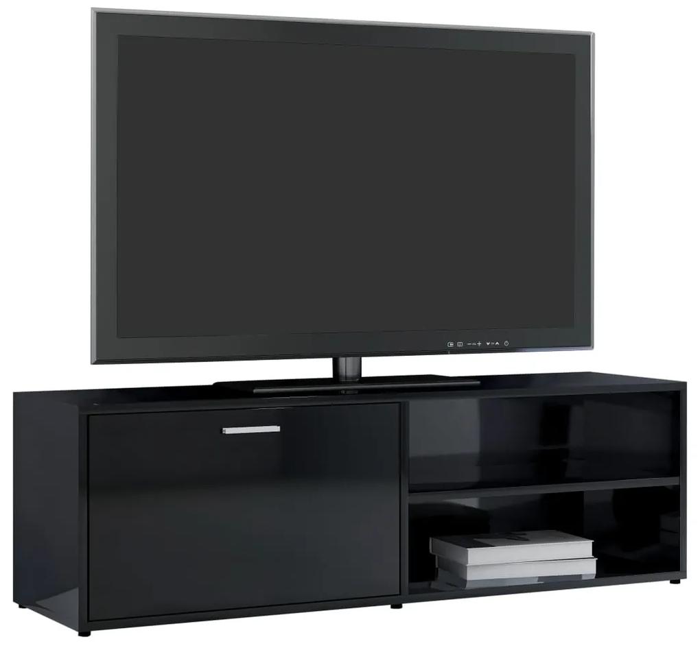 Comoda TV, negru extralucios, 120 x 34 x 37 cm, PAL 1, negru foarte lucios