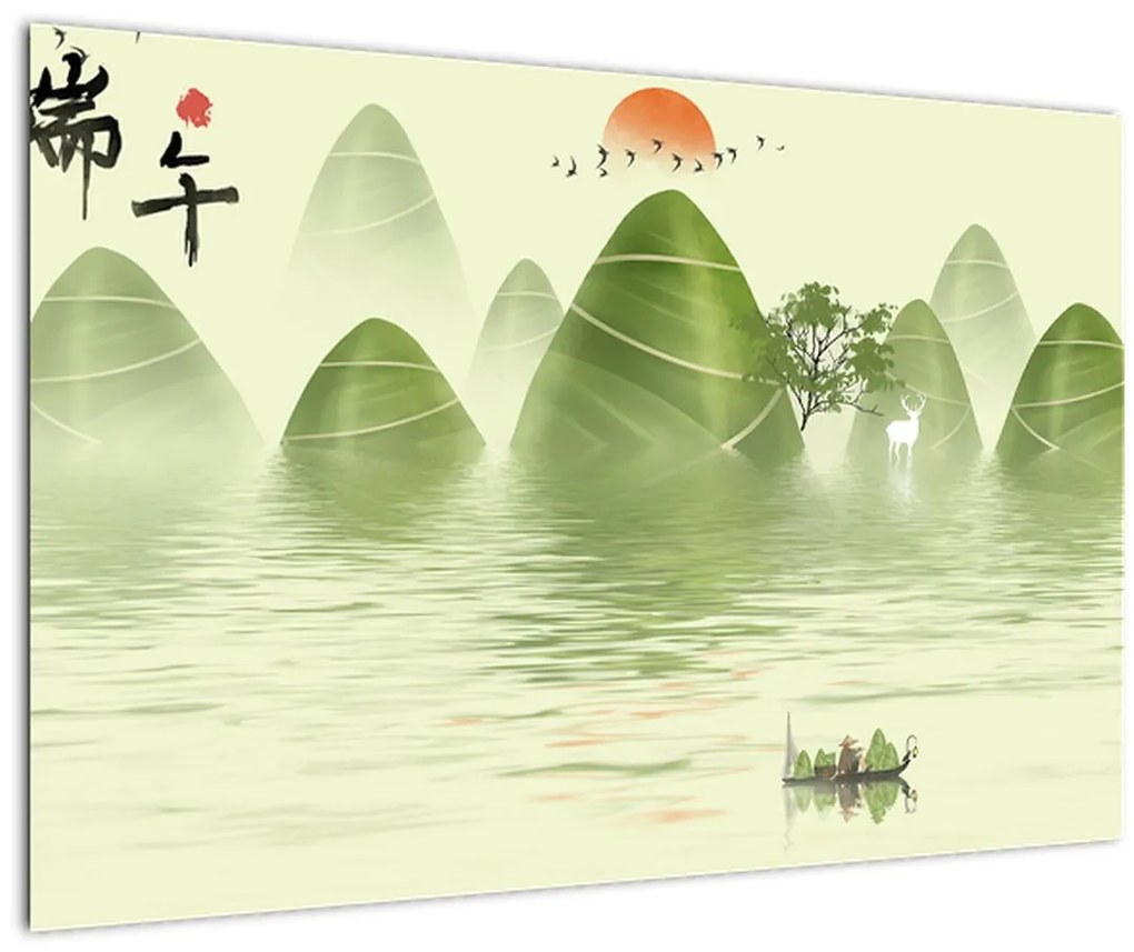 Tablou - Valea munțilot verzi (90x60 cm)