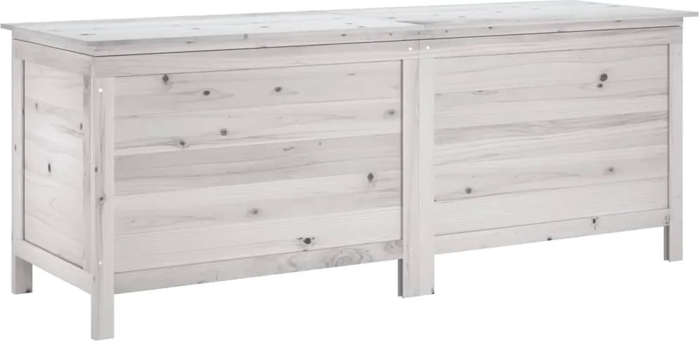 vidaXL Ladă depozitare de grădină alb 150x50x56,5 cm lemn masiv brad