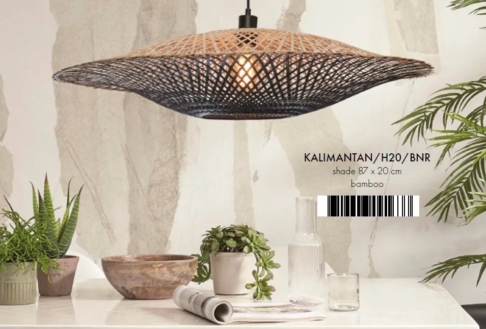 Lustra/Pendul eco din bambus Kalimantan 87cm nat/bl