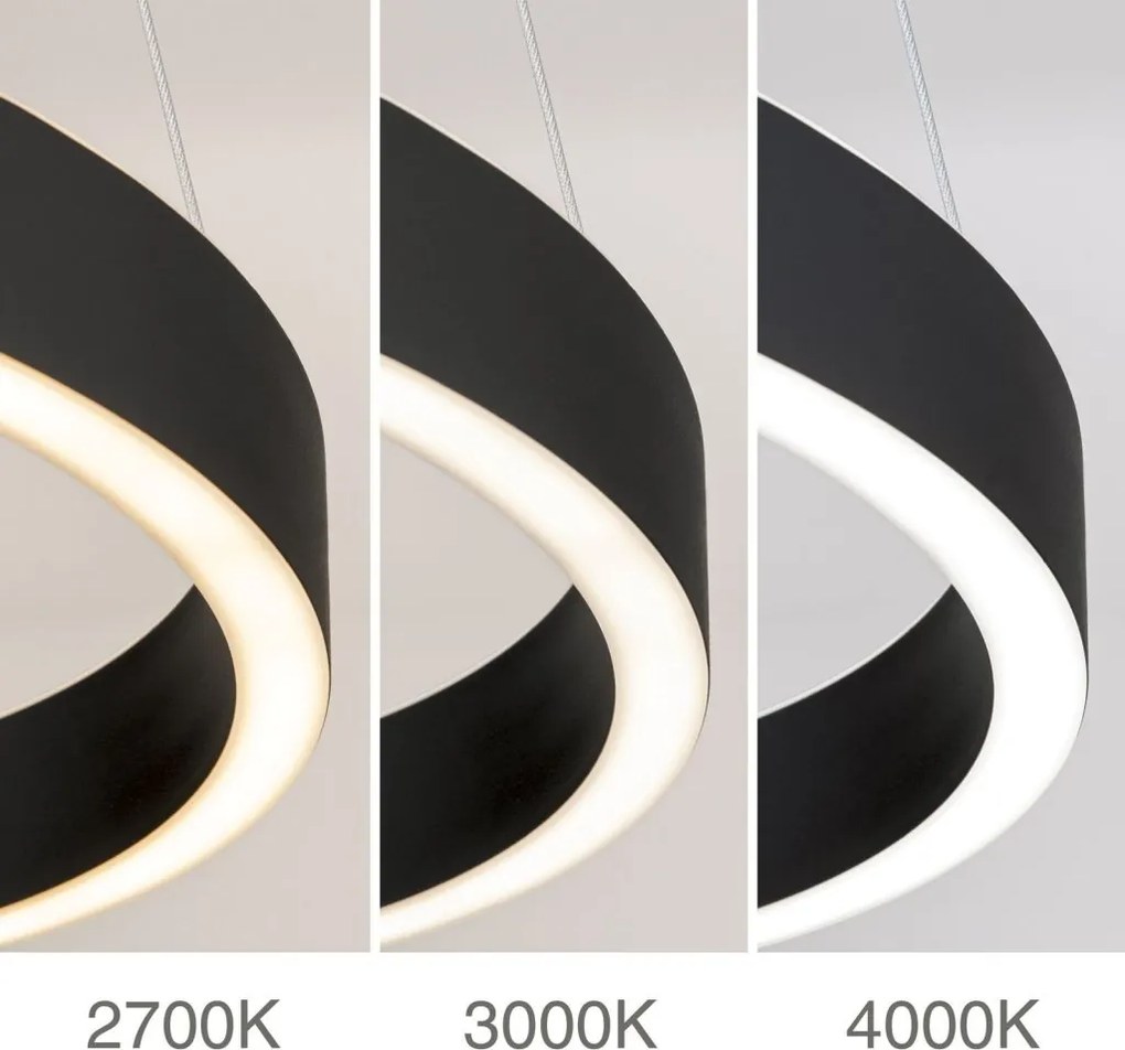 Lustra LED circulara iluminat sus si jos KOLK negru 80cm