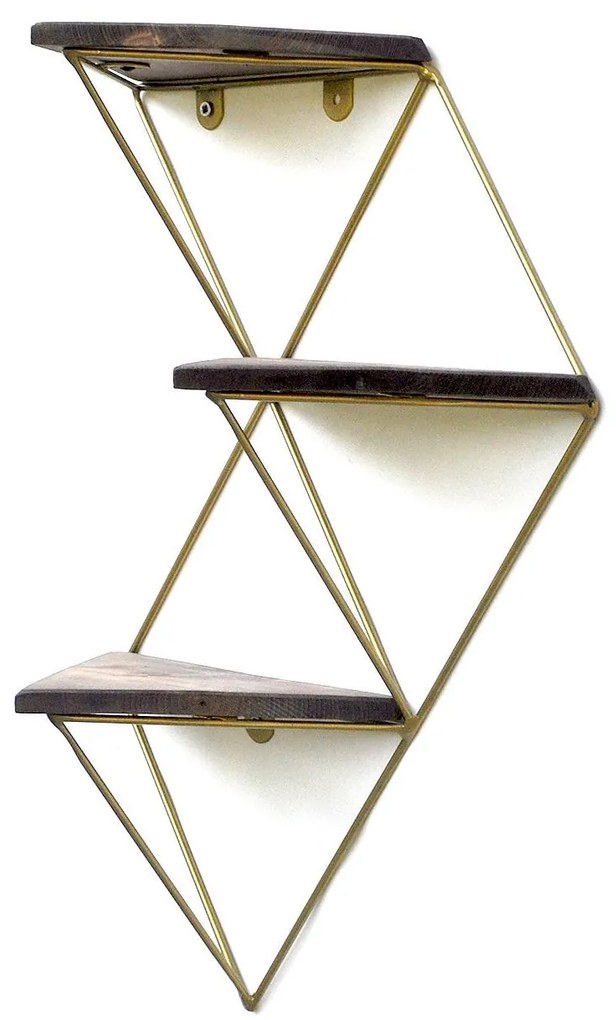 Raft de perete decorativ Duvelo 18 (nuc + auriu) . Promo -6%. 1093669